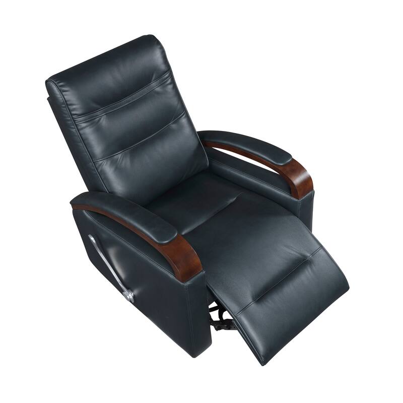 Meredith 31.5" Faux Leather Swivel Glider Recliner - Rubberwood Arm