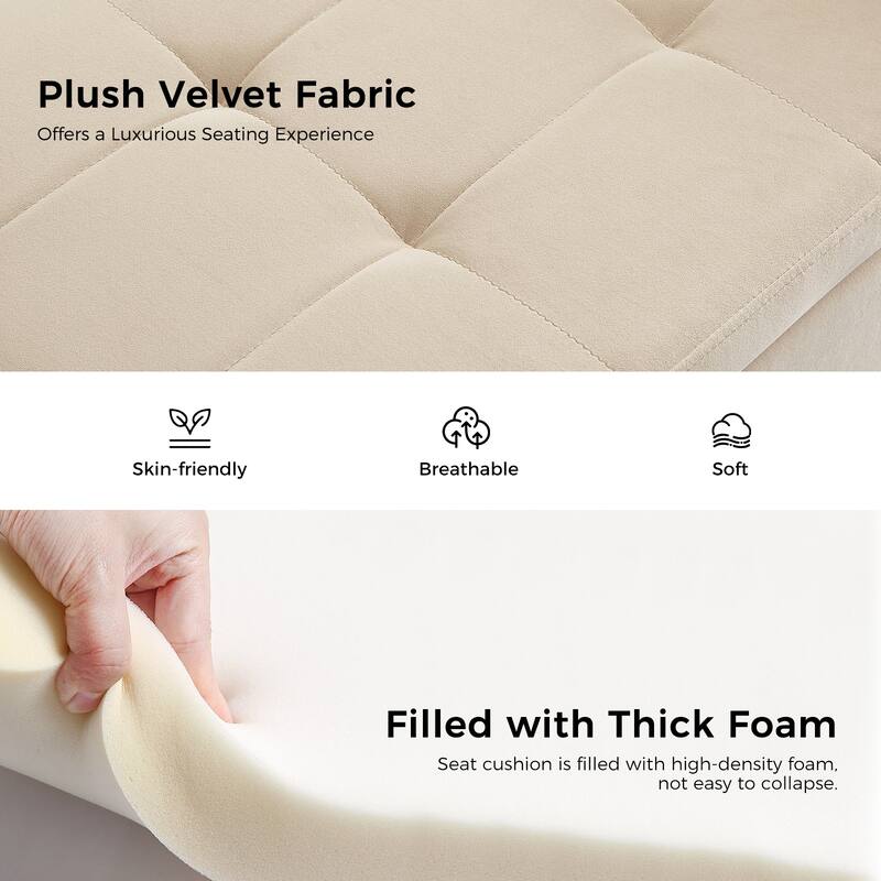 Ramiro Contemporary Velvet Storage Bench by HULALAHOME