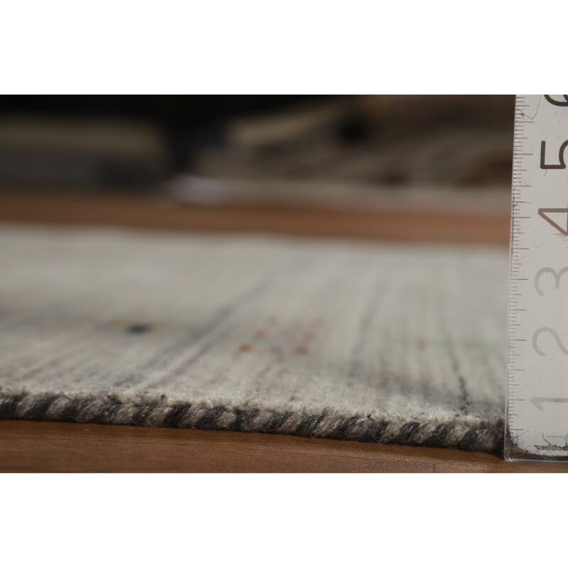 Tribal Gabbeh Indian Area Rug Bedroom Grey Handmade Wool Carpet - 5'0" x 7'9"