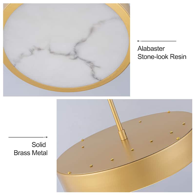Starsky Alabaster Stone-look Resin Modern Gold LED Chandelier