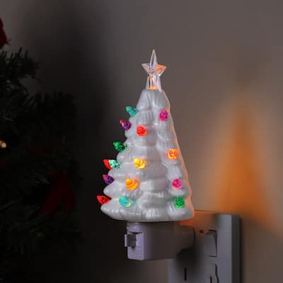 Nostalgic Ceramic Tree Nightlight - White