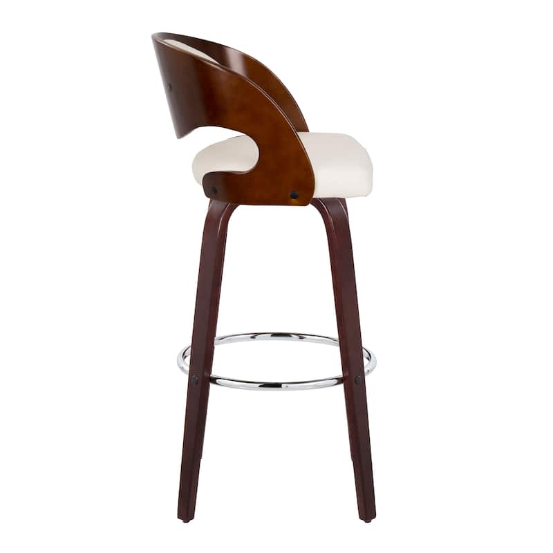 Carson Carrington Visby 30" Fixed-Height Bar Stool with Bent Wood Legs & Round Footrest (Set of 2)