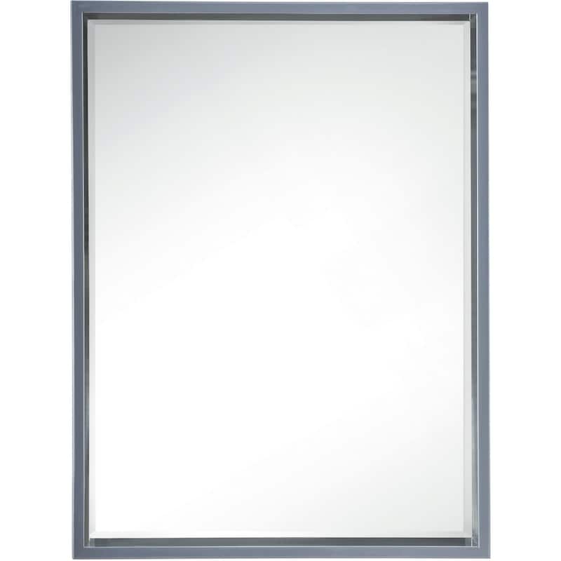 James Martin Vanities Milan 31-1/2" x 23-5/8" Framed Bathroom Mirror - Modern Grey Glossy
