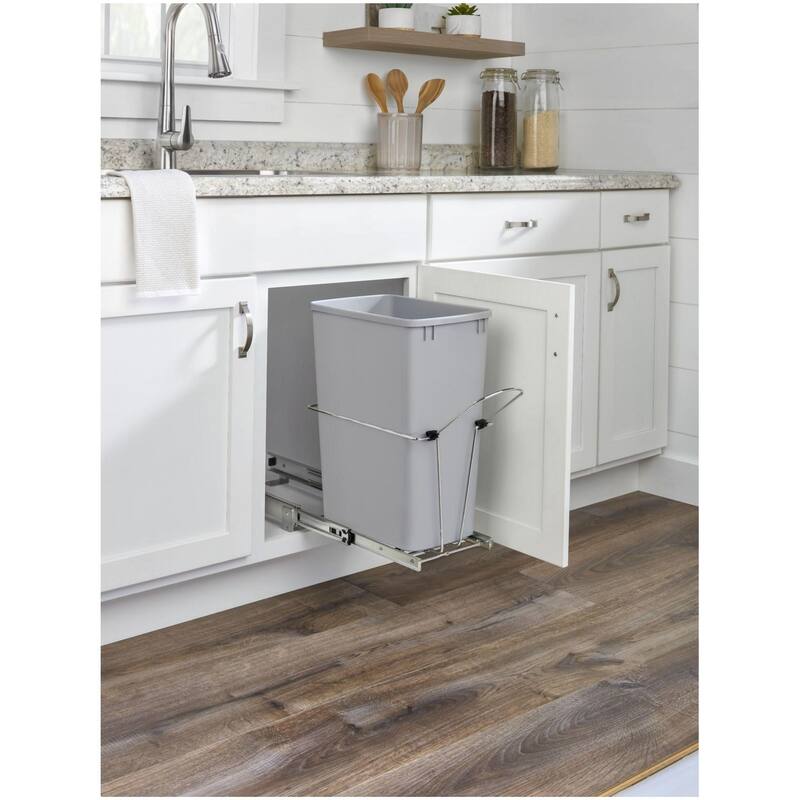 Rev-A-Shelf RUKD Series Bottom Mount Single Bin Trash Can - 32 Quart