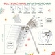 preview thumbnail 11 of 19, Foldable High Chairs for Babies and Toddlers with 7 Height and 5 Recline Adjustable Backrest