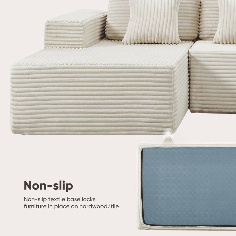 Indoor 108" Oversized Sofa Lounge Chair with Fluffy Comfy Cloud Couch
