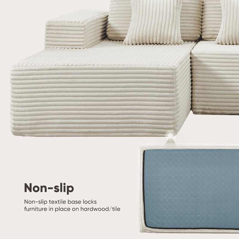 Indoor 108" Oversized Sofa Lounge Chair with Wide Armrests