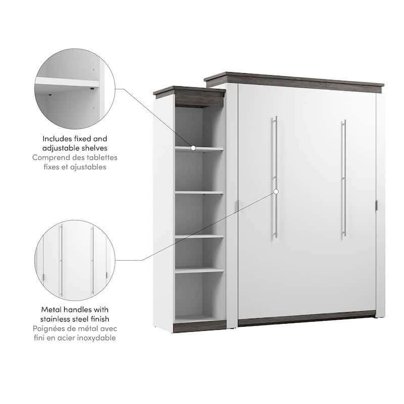 Orion Queen Murphy Bed with Shelves (87W) by Bestar