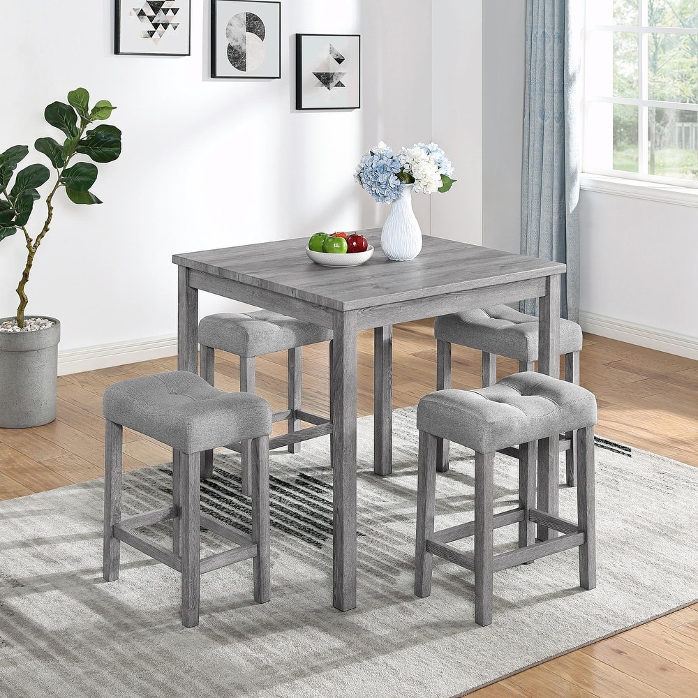 5-Piece Industrial Breakfast Table Set