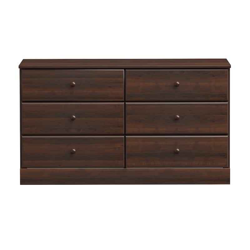Prepac Astrid 6 Drawer Double Dresser for Bedroom, Wide Chest of Drawers, Bedroom Furniture, Traditional Furniture - Espresso - 6-drawer