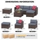 preview thumbnail 4 of 12, 5-Piece Patio Furniture Set, Weather Patio Set - PE Wicker