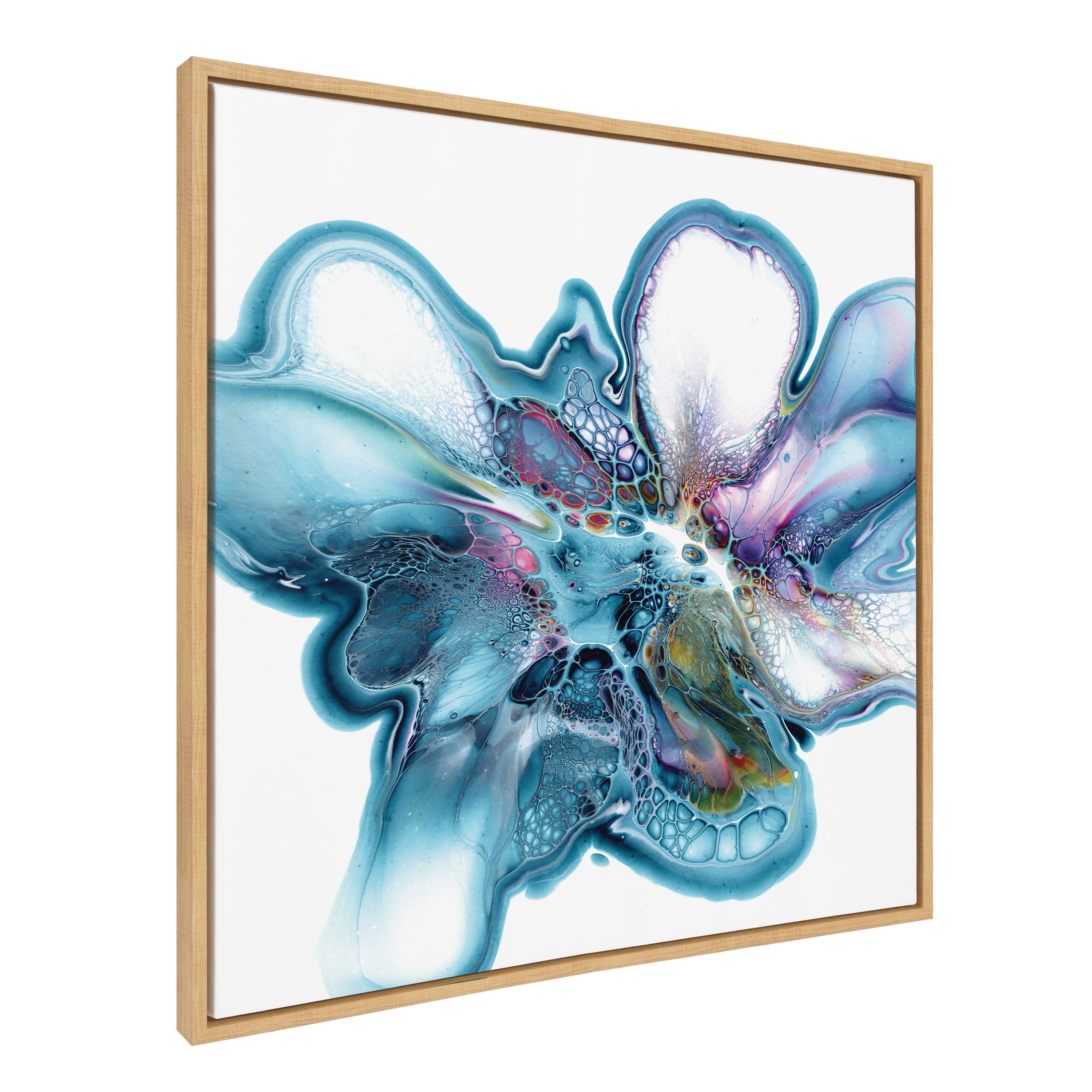 Kate and Laurel Sylvie Indigo Bloom Framed Canvas by Xizhou Xie 37922298