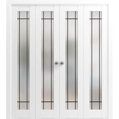Double Bi-fold Doors Planum 2112 White Silk Sturdy Tracks