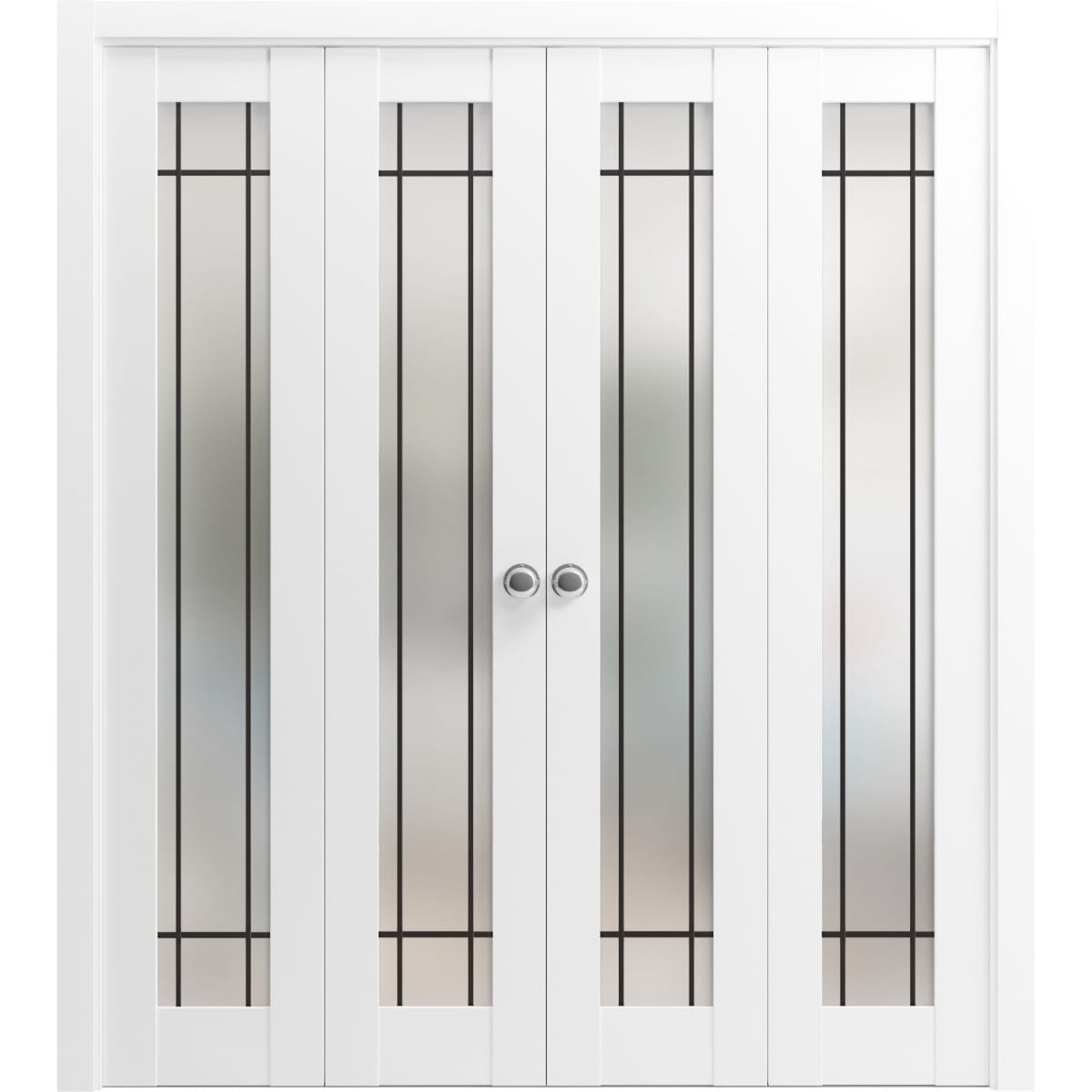 SartoDoors Planum 2112 | Closet Door Bi-fold Door | Solid Wood | Hardware Set | 18x80, White Silk Bedroom Door Bathroom Door