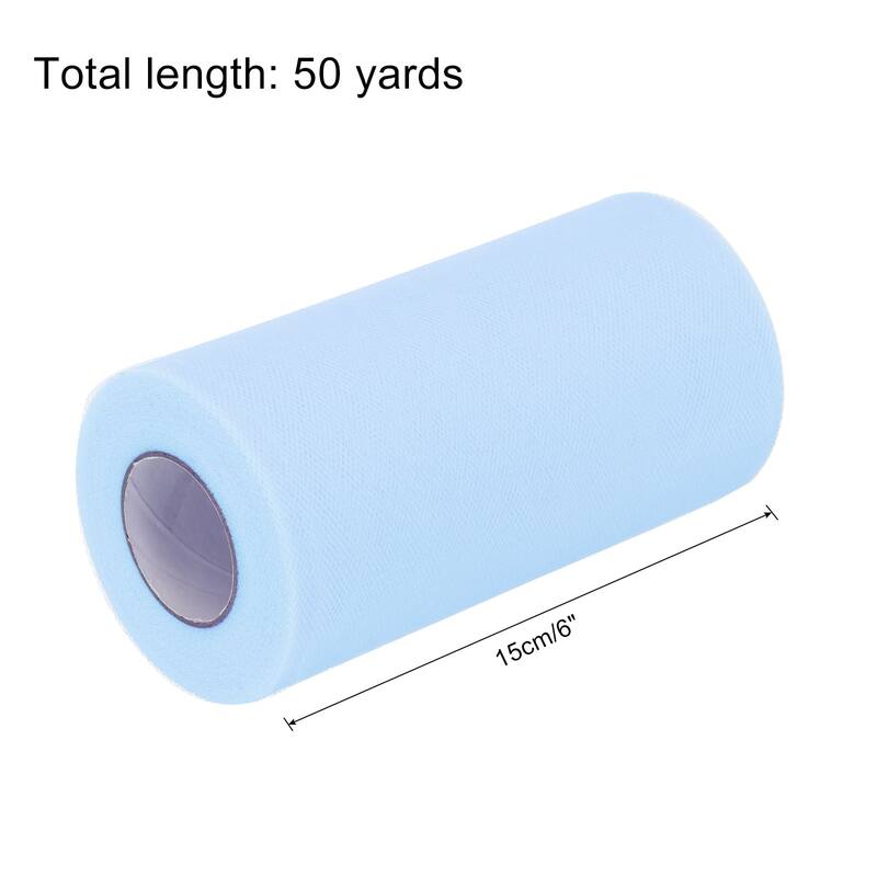 Tulle Rolls Fabric Spools 6" for Decoration Wrapping Wedding DIY Craft - Sky Blue - 50 Yard