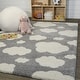 preview thumbnail 1 of 3, Mod-Tod Clouds Kids Shag Area Rug 3'11" x 5'7" - Grey - Rectangle