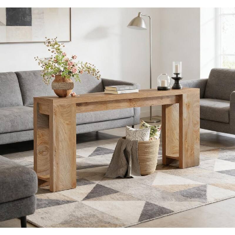 70.9" Rustic Farmhouse Entryway Table with Spacious Surface