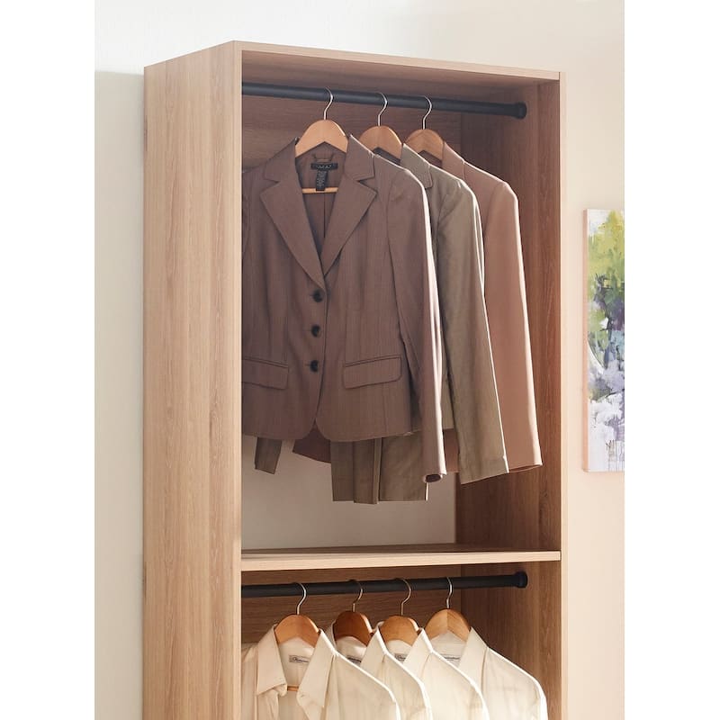 Prosper 32" Oak Wood Walk-in Closet with Two Rods