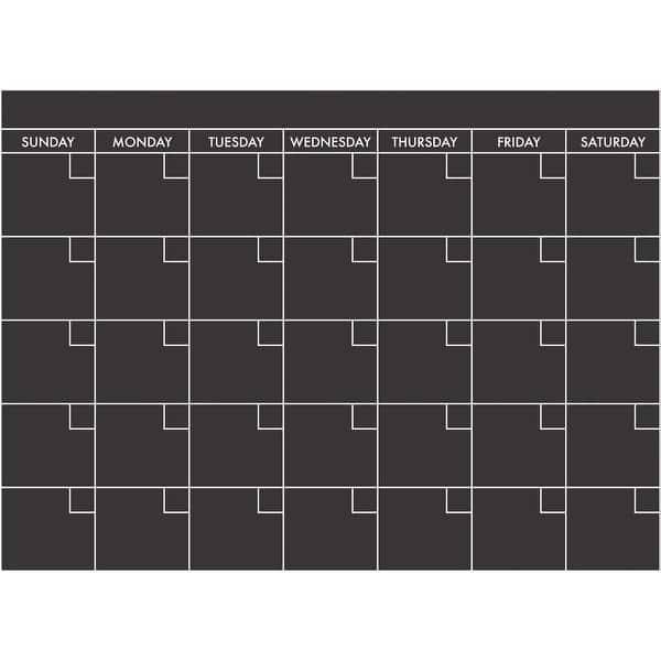 slide 2 of 4, RoomMates Black & White Chalk Calendar Peel and Stick Giant Wall Decal