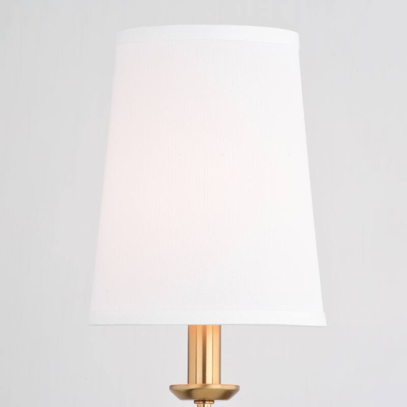 Camden 1 Light Wall Sconce Fixture White Linen Fabric Shade, LED Compatible