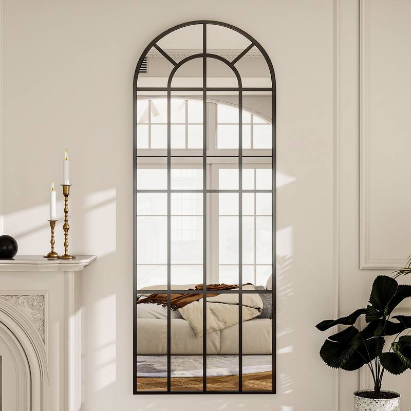 Windowpane Full Length Metal Wall Mirror