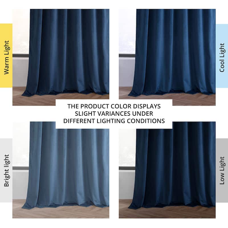 Exclusive Fabrics Basic Deluxe Velvet Room Darkening Curtain Pair - 2 Panels Window Curtains