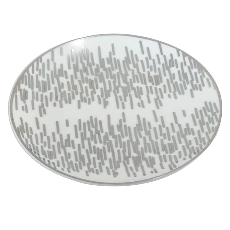 Certified International Matrix Silver Plated 6" Luncheion/Canape Plates Set of 6 Assorted Designs - 6-inch