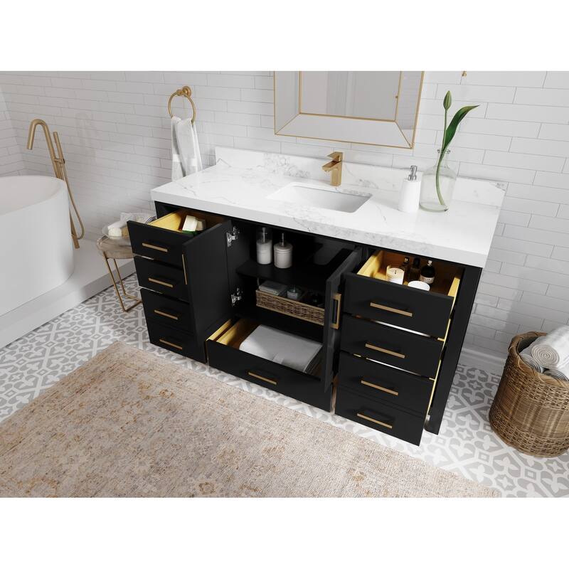 Willow Collections 60 in. W x 22 in. D Malibu Single Sink Bathroom Vanity with Countertop
