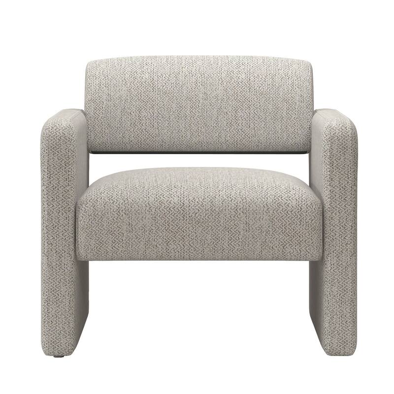 Modern 30.51" Upholstered Accent Chair with Open Back and Rubber Wood Frame for Living Room
