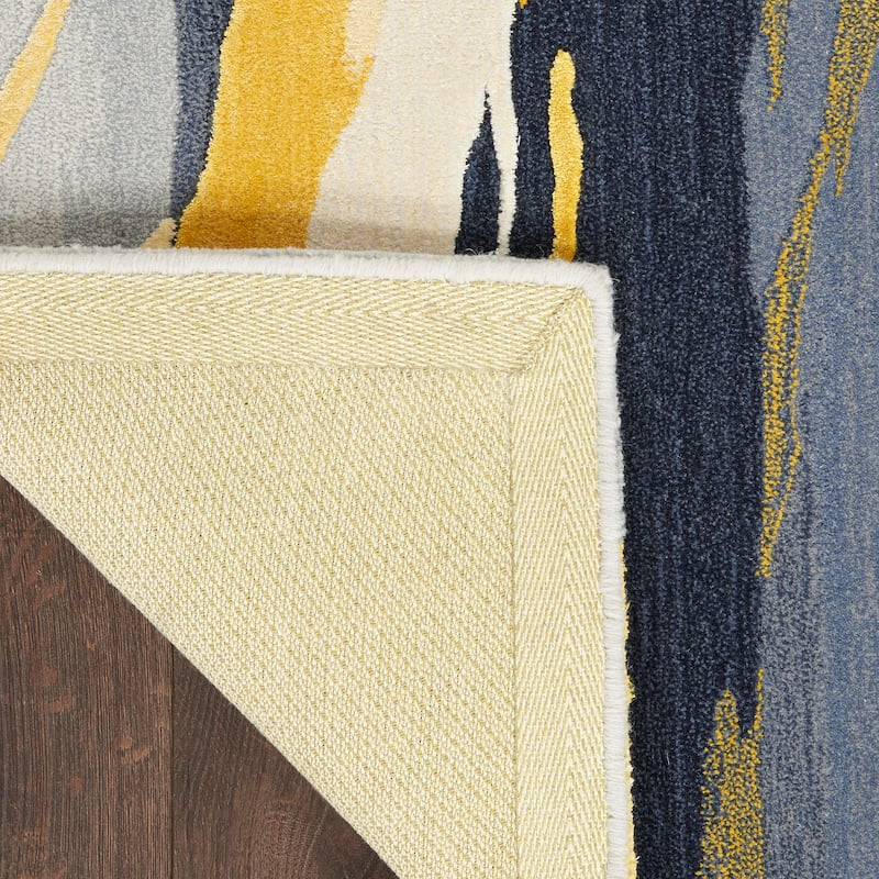 Nourison Prismatic Modern Abstract Gold Watercolor Area Rug