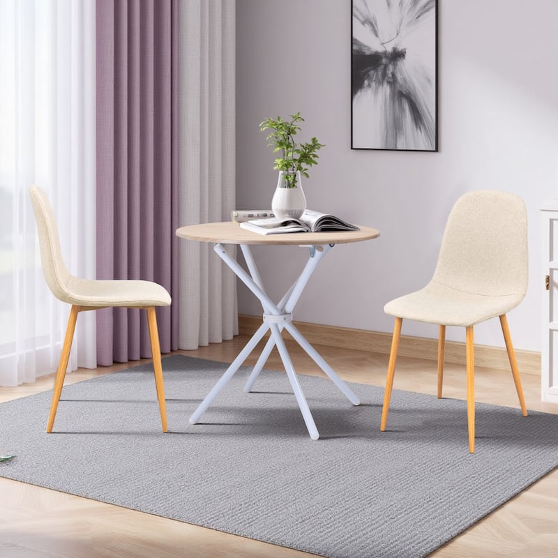 Round Folding Table - Modern and Elegant Design for Home, Dining room, Office, and Outdoor Use - Oak