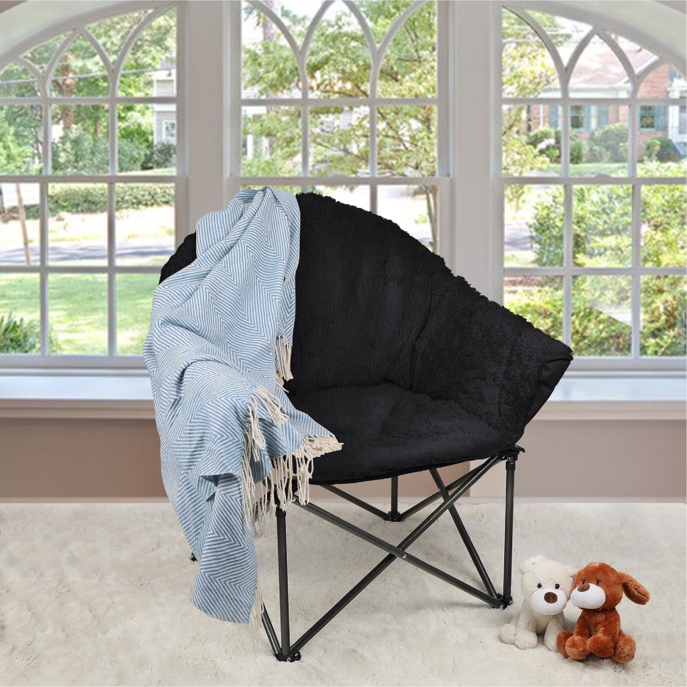 Plush saucer chair deals for adults