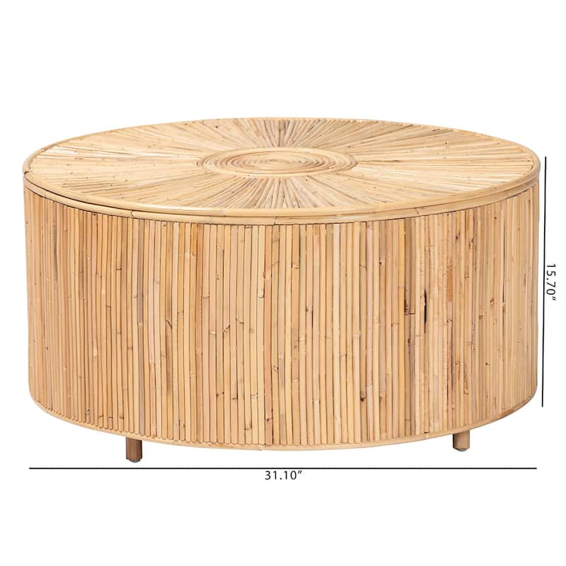 Miami Bohemian Light Honey Rattan Coffee Table