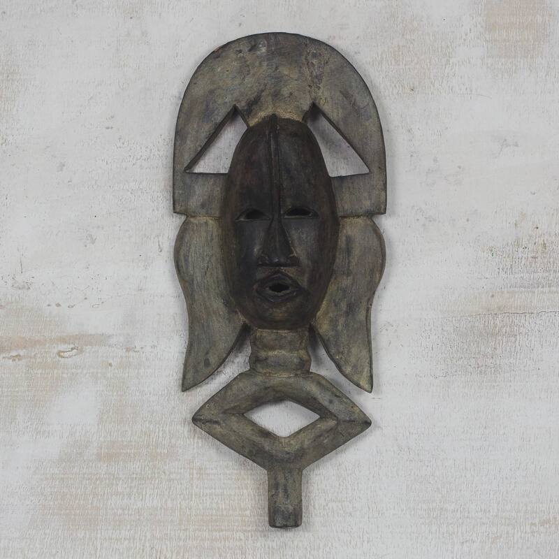 Novica Handmade Kingship African Wood Mask