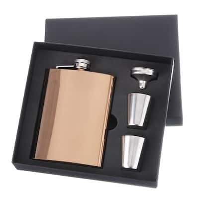 8oz Stainless Steel Hip Flask Set with Cup Funnel for Camping Hiking