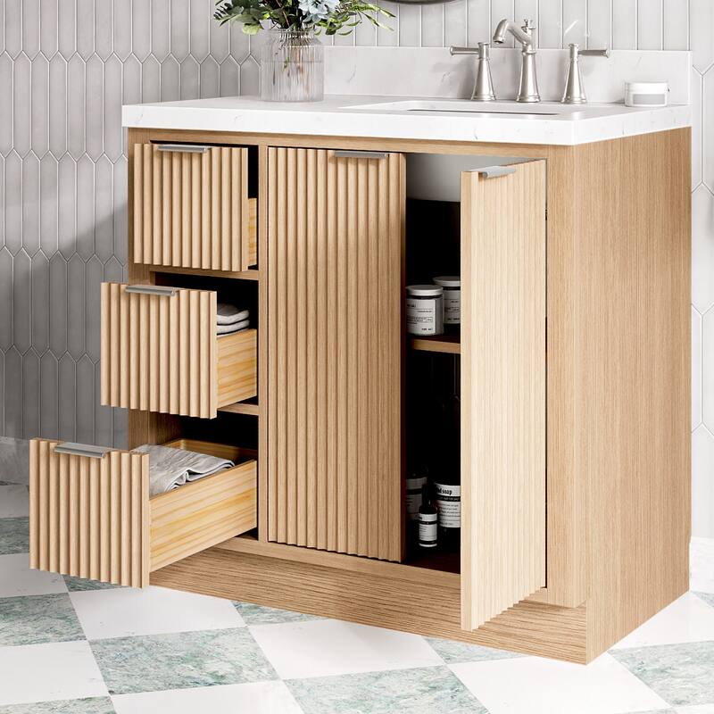 Ariel P36-R-BC Milan 36" Single Free Standing Vanity Cabinet Only