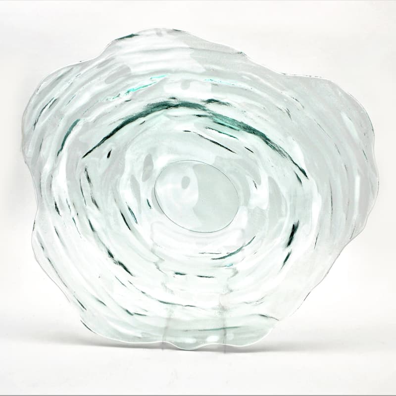 Euro Ceramica Essential Tornado Glass 18" Serving Platter - Made in Spain - 18.11 in. x 18.11 in. x 1.57 in.