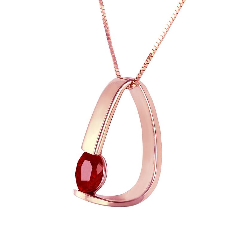 1.50 Carat 14K Solid Gold Modern Elegant Necklace w/ Natural Ruby