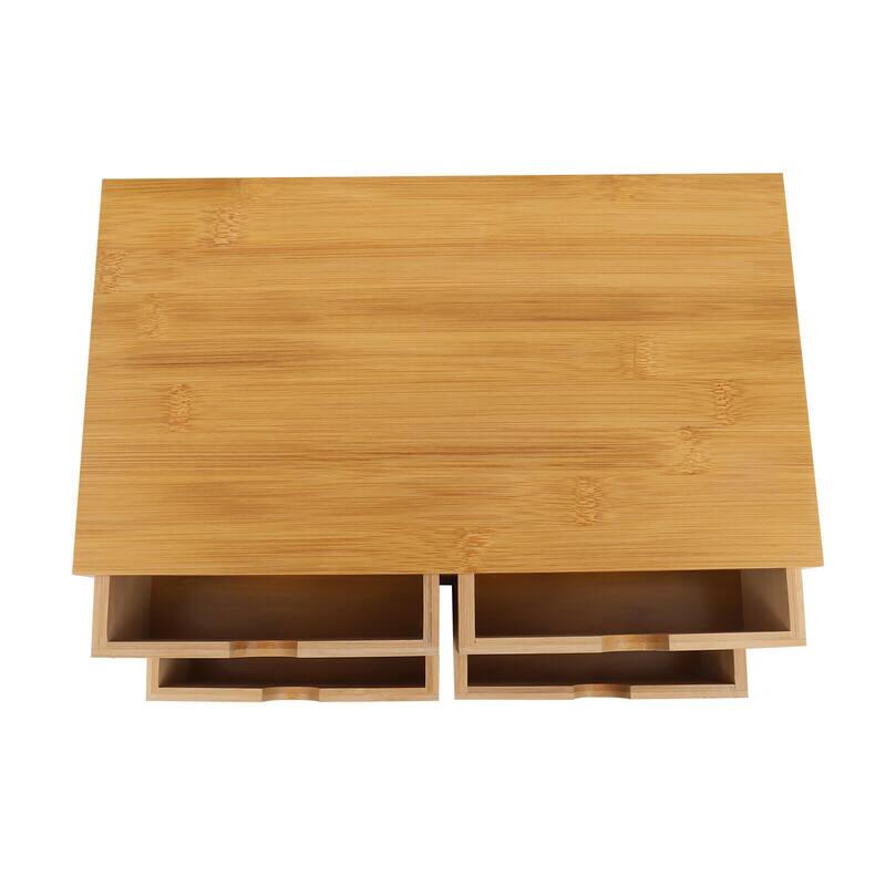 Bamboo Desktop Stackable Office Home Desk Storage Box