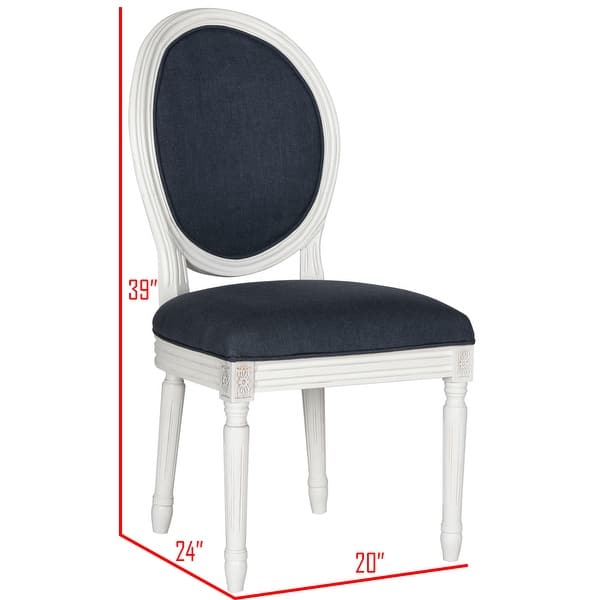 SAFAVIEH Dining Old World Holloway Navy Oval Dining Chairs (Set of 2 ...
