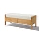 preview thumbnail 7 of 11, Christopher Knight Home - Soft Cushion Oak Beige Upholstered Storage Ottoman Bench with Rattan Sides and Wooden Legs
