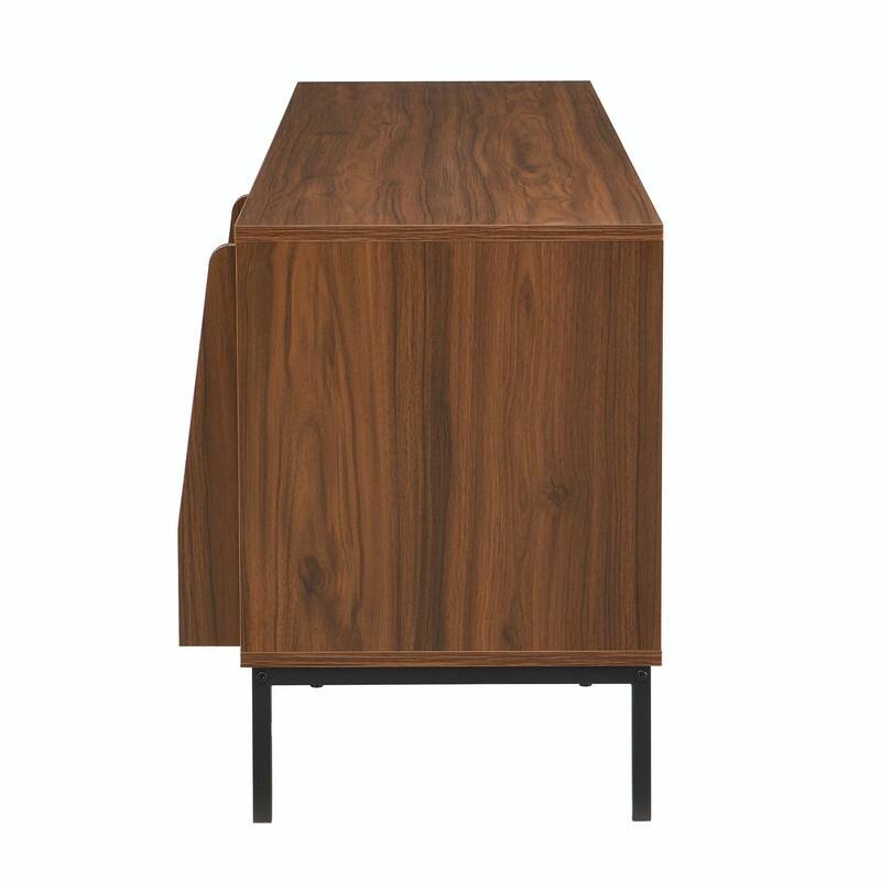 70.8'' Modern TV Stand for TVs up to 75", Entertainment Center with Storage, Sliding Doors