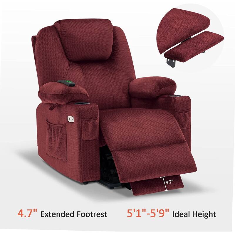 MCombo Electric Power Lift Recliner Chair Sofa with Massage and Heat, 3 Positions, USB Ports, Fabric 7040