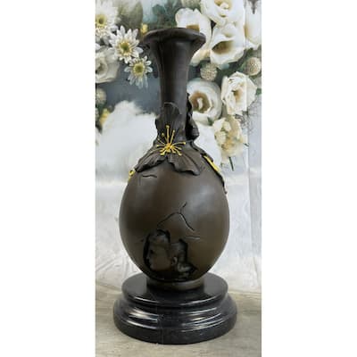 Art Deco/Nouveau Portrait Of A Girl Bronze Sculpture Marble Base Figurine Figure