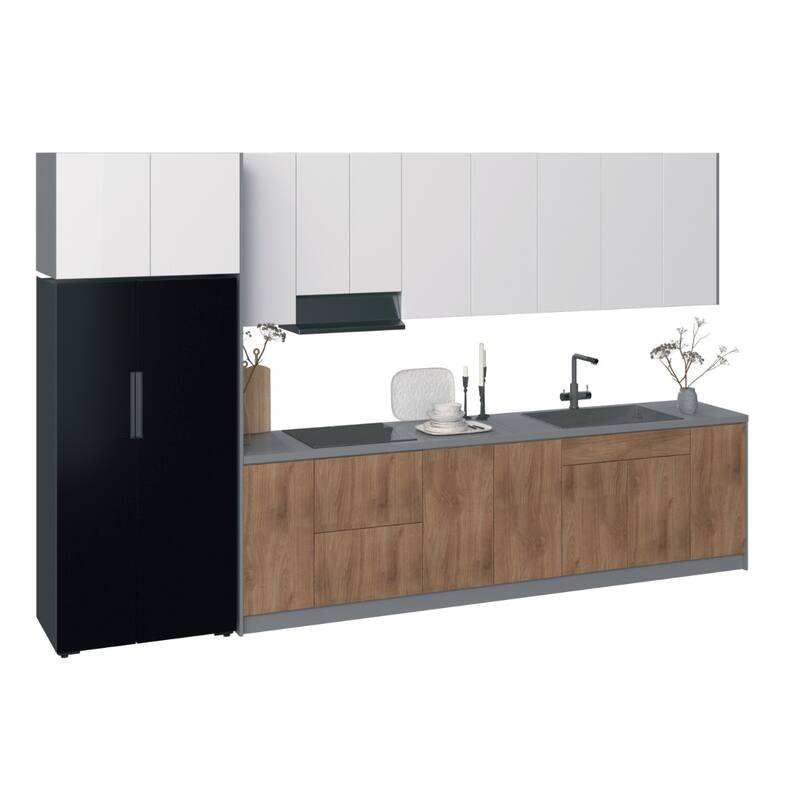 Kitchen Timeless Collection Natural Teak Color Base Size 13Ft Wide - 157x24 - White