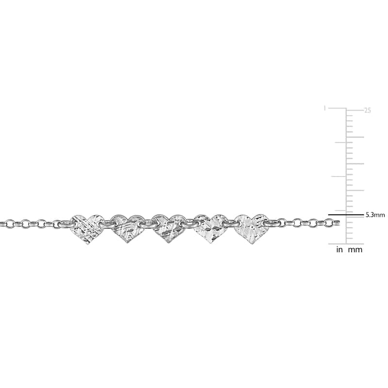 Miadora 5.3mm Heart Center 1.7mm Rolo Chain Necklace in Sterling Silver