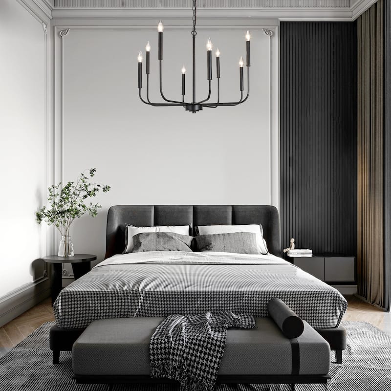 Modern Farmhouse 8-Light Chandelier Classic Candle Lights for Dining Room