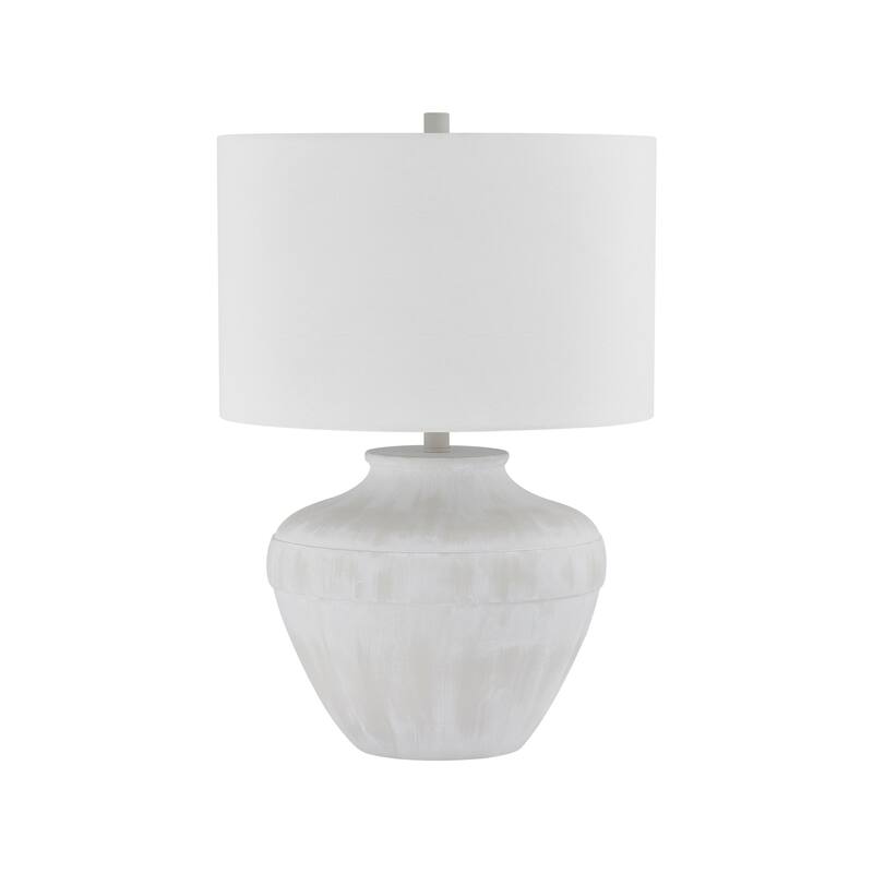 Paula 25" Table Lamp with Linen Shade, Brushed Off-White