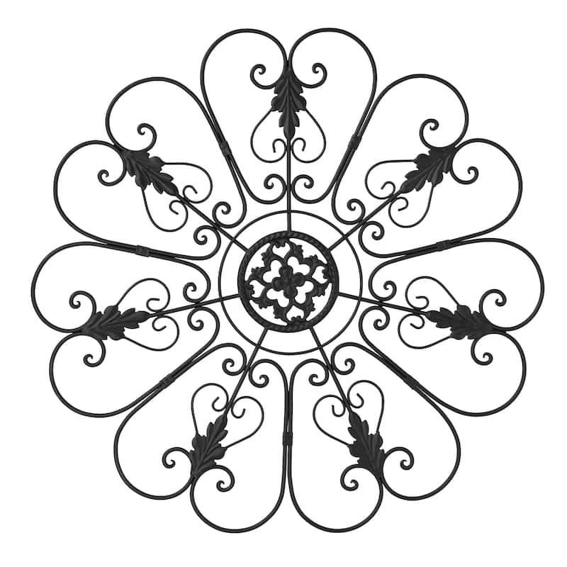 Glitzhome 23.75"D Traditional Iron Scroll Wall Décor
