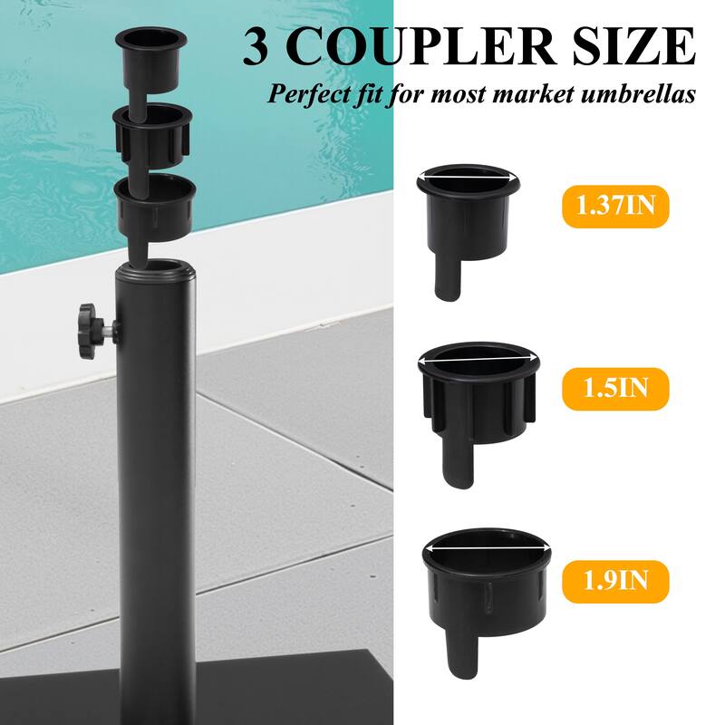 11PC Outdoor Patio Dining Set WoodLike Aluminum Umbrella Hole Table with Stackable Armchairs,Double Top Market Umbrella and Base